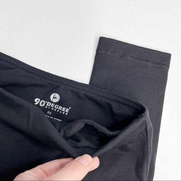 90 DEGREES BY REFLEX Black Athletic Legging Tights - Picture 4 of 5